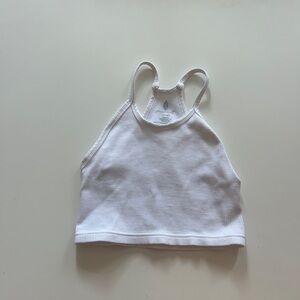 Free People White Ribbed Tank Top